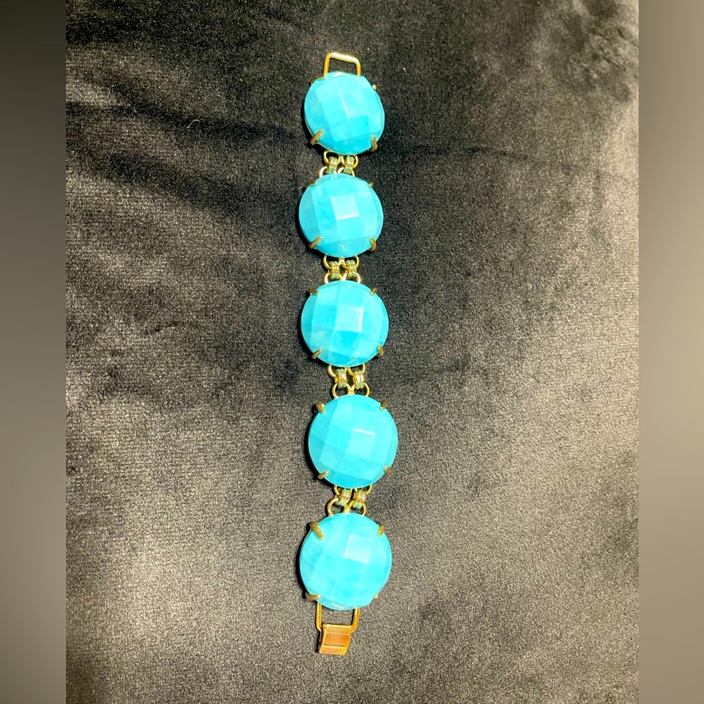 Kendra Scott Cassie Round Station Turquoise Chunky Bracelet Retired